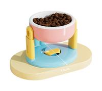 Freebily Liftable Suction Cup Pet Bowl Adjustable Height Food Water Bowl Non-Slip Elevated Height Dogs Bowls Pink One Size