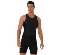 Freebily Men's One Piece Sleeveless Surfing Swimsuit Singlets Leotard Racerback Zip Front Rash Guard Sports Swimwear Racerback M