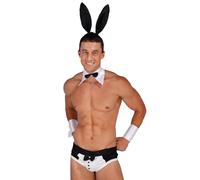 Freebily Mens Pcs Set Bunny Suit Cosplay Outfit Maid Anime Costume With Rabbit Ears Headband Set Black L