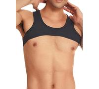 Freebily Men's Stretchy Body Chest Harness Costumes Muscle Tank Top Stringer Half Crop Top Black S