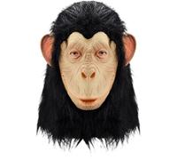 Freebily Monkey Gorilla Mask Latex Full Head Simulation Animal Black Chimp Masks for Halloween Costume Party Mask Type G One Size
