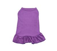 Freebily Pet Dress Shirt Female Cute Dog Sundress Puppy Summer Clothes with Ruffles for Teddy Bichon Purple XS