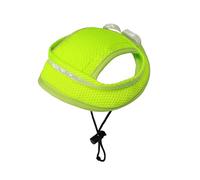 Freebily Pet Sun Visor Hat Pet Beach Princess Cap Sun Protection Mesh Cap with Ear Holes for Small Dogs Chihuahua Fluorescent Green L