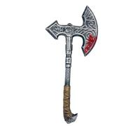 Freebily Plastic Viking Axe Prop Pirate Dress Up Props Halloween Masquerade Ball Cosplay Costume Accessories 1Pc Silver Gold One Size