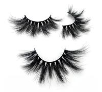 Freebily Reusable False Eyelashes 25mm Long Thick Voluminous 3D Mink Lashes Soft Lightweight Natural Style Black 5D01 One Size
