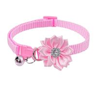 Freebily Rhinestone Cat Collar with Bow and Bell Kitten Collars for Small Dogs Fancy Party Wedding Pet Accessorie Pink One Size