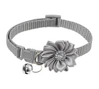 Freebily Rhinestone Cat Collar with Bow and Bell Kitten Collars for Small Dogs Fancy Party Wedding Pet Accessorie Grey One Size