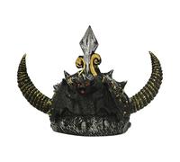 Freebily Roman Helmet Gold Cosplay Armor Barbarian Cap Vintage Warrior Wooden Style Royal Headgear Theater Prop Black Bat One Size