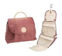 Freebily Ultimate Hanging Cosmetic Toiletry Bag Clear Wet/Dry Pockets Hook for Any Door Keeps Shampoo Conditioner Red One Size