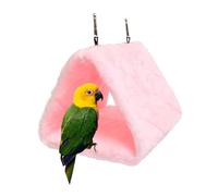 Freebily Winter Bird Warming Hut Thermal Plush Snuggle Cave for Parakeets Cockatiels Budgies to Prevent Chilling in Cold Days Pink L