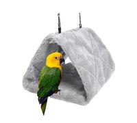 Freebily Winter Bird Warming Hut Thermal Plush Snuggle Cave for Parakeets Cockatiels Budgies to Prevent Chilling in Cold Days Grey L