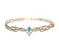 Freebily Women Man King Queen Tiaras Round Rhinestone Crown Headband Headwear for Wedding Prom Photography Gold&Blue One Size