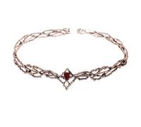 Freebily Women Man King Queen Tiaras Round Rhinestone Crown Headband Headwear for Wedding Prom Photography Red Copper&Red One Size