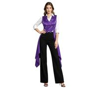Freebily Women Renaissance Corset Gothic Satin Waistcoat | Medieval Corset,Renaissance Vest,Steampunk Vest,Sweetheart Neckline,Peplum Hem Waistcoat,Gothic Blouse,Waist Bustier Top