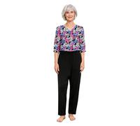 Freebily Women's Adaptive Jumpsuit with Back Zipper, Anti-Strip V-Neck Romper for Elderly Alzheimer & Dementia Care Hot Pink Flower M