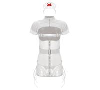 Freebily Womens Naughty Nurse Costume Cosplay Uniform Fancy Dress Outfit For Night Club Party White One Size