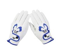 Freebily Youth Golf Gloves for Kids - High-End PU, Breathable Non-Stuffy, Cartoon Print, Magic Strap, Both Hands Blue 6-8 Years