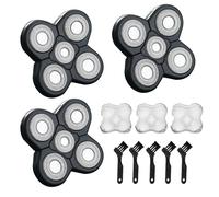 Freebird 3PCS 5D Shaver Replacement Heads for Freebird Freedom Grooming Shaver Sharp Head Shaver Replacement Heads Floating Shaver Blades for Electric Rotary Shaver (3 PCSX5D Black)
