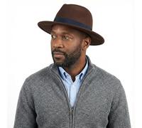 FREEBIRD99 100% Wool Wide Brim Fedora Hat Men Women Classic Felt Panama Jazz Trilby Adjustable (UK, Numeric, 7, 7 1/4, Brown)