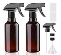 FreeBiz 2 Pack 350ml/12.32oz Plastic Spray Bottles Adjustable Empty Spray Nozzle for Hair Plants Cleaning Solutions Refillable Water Spray Bottle Travel Home Salon(2 Pack Brown)