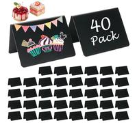FreeBiz 40 PCS Mini Chalkboard Signs Small Chalk Board Signs Blackboard Reserved Signs for Message Labels Menus Food Price Tag Home Office Cafe Restaurant Events Decor