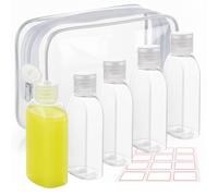 FreeBiz 5 PCS 100ml/3.5 OZ Travel Bottles for Toiletries - Leak Proof Clear Plastic Empty Small Bottles with Lids Durable Containers TSA Approved Travel Size Toiletries Bottle