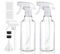 FreeBiz 500ml Spray Bottles Durable Plastic Empty Spray Bottles for Hair Gardening Adjustable Bottle Nozzle Refillable Leak Proof Trigger Sprayer for Cleaning Solutions Plants Home (2 Pack Clear)