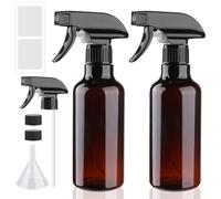 FreeBiz 500ml Spray Bottles Durable Plastic Empty Spray Bottles for Hair Gardening Adjustable Bottle Nozzle Refillable Leak Proof Trigger Sprayer for Cleaning Solutions Plants Home (2 Pack Brown)