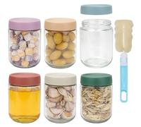 FreeBiz 6 Pack Glass Jam Jars 120ml/4oz Small Overnight Oats Containers Glass Mason Jars with Lids Airtight Leakproof Storage Pots for Spices Jam Pickling Chutney Dessert Yogurt Pudding Wedding Favors