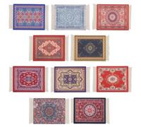 FREEBLOSS 10 Pcs Carpet Coasters Vintage Rug Style Coasters for Drinks Elegant Middle Eastern Moroccan Oriental Fabric Design Mat Set Home Kitchen Bar Gift for Tea Coffee Glasses