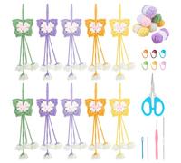 FREEBLOSS 10 Set Crochet Kit for Beginners DIY Bell Flower Bunch Crochet Starter Set with Step-by-Step Video Tutorials Knitting Supplies for Adults Crafts Projects