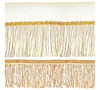 FREEBLOSS 10 Yards Sequin Fringe Gold Sequins Fringe Trim 2 Styles Sewing Fringe Trim Sequins Lace Tassel for Latin Dress Sewing Trim for DIY Craft Costumes Decoration