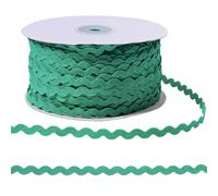 FREEBLOSS 100 Yards Rickrack Trim Ribbon Wave Bending Fringe Embellishments 0.2'' Width Braided Woven RIC Rac Ribbon Zig Zag Trim & Embellishments for Crafts, Green