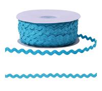 FREEBLOSS 100 Yards Rickrack Trim Wave Bending Fringe Ribbon 0.2'' Width Braided Woven RIC Rac Ribbon Zig Zag Trim & Embellishments for Crafts, Blue