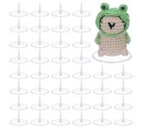 FREEBLOSS 100pcs Crochet Doll Stand Knitted Display Doll Holder Plastic Felting Animal Base Crochet Figure Stands 1.4x2