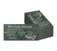 FREEBLOSS 100pcs Handmade Fabric Washing Instructions Gift Tag Labels 4x2inch Handmade Care Tags for Clothing Labels, Green Paper Washing Tag for Crocheted Knitted Quilting Items Gift