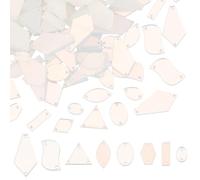 FREEBLOSS 100pcs Mirror Beads Rhinestone Mirror Pieces Rainbow Mirror Beads Sew on Silver Mirror Rhinestones Silver DIY Mirrored Rhinestones Small Mirror Mosaic Tiles