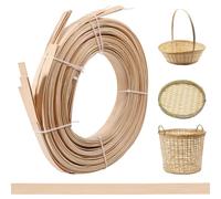 FREEBLOSS 10Pcs Bamboo Strips for Weaving Flat Bamboo Sticks for Craft Smooth Surface Flat Cane Webbing Basket Weaving Strips(10Pcs in a Bundle, 100Feet, 0.6 Inch Wide)