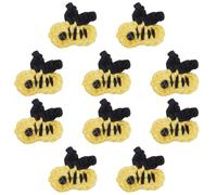 FREEBLOSS 10Pcs Crochet Bee Applique Handmade Crocheted Bee Embellishments Bee Sew On Patches Crochet Knitted Handmade Applique for Clothes, Bags, Hats or Arts Crafts DIY Decor