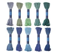 FREEBLOSS 10pcs Sashiko Thread 100% Cotton 10 * 25m(27yds) Japanese Embroidery Sashiko Threads for Hand Sewing Thick Cotton Thread for Quilting Hand Sewing Embroidery Supplies, Turquoise