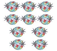 FREEBLOSS 10PCS Sequin Patch Iron on Patches Sequin Iron on Patches with Glue Shiny Disco Ball Patches Disco Ball Sequin Patch Sequin Disco Ball Iron on Patches for Clothing Decor and Repair
