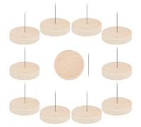FREEBLOSS 10pcs Single Steel Needle Doll Holders Steel Needle Doll Stands Needle Felting Doll Display Holders with Wooden Base for Crochet Dolls Felting Animal Dolls