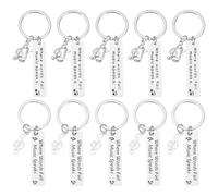 FREEBLOSS 10Pcs Stainless Steel Music Note Keychain Gift Where Words Fail Music Speaks 2 Styles Inspirational Musics Gift for Teacher Student Musics Lovers