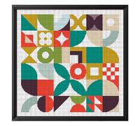 FREEBLOSS 11CT Cross Stitch Kit Cross Stitch Craft Kit with Stitching Guide for Beginners Memphis Geometry Stamped Embroidery Set Crossstitch Wall Hanging Set 17.7x17.7inch
