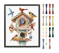 FREEBLOSS 11CT Cross Stitch Kits for Adults Bird's Nest Pattern Printed Cross Stitch Kits for Beginners Wall Hanging Kit Embroidery Needlepoint Kit Home Decor 40x50cm