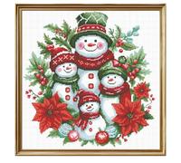 FREEBLOSS 11CT Snowman Printed Cross Stitch Kits Christmas Stamped Embroidery Kits with Instruction Wall Hanging Kit for Needlepoint Adults Wall Art Decoration 16x20in/40x50cm