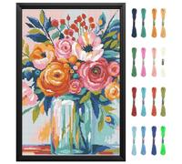 FREEBLOSS 11CT Stamped Cross Stitch Kit for Adults Beginners with Instructions Flower Vase Pattern Cross Stitch Kit Embroidery Wall Art Decoration No Frame 14x20in/35x50cm