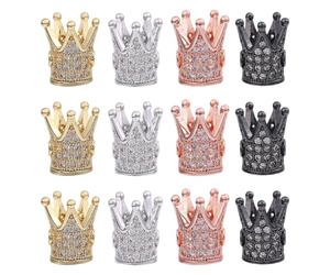 FREEBLOSS 12 Pcs Dollhouse Mini Crown Metal Mini Doll Crown Tiny Miniature Crowns for Princess Cake Topper Dolls Headwear Accessories 1.2x0.8cm/0.5x0.3 Gold&Silver&Rose Gold&Black