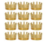 FREEBLOSS 12 Pcs Dollhouse Mini Crown Metal Mini Doll Crown Tiny Miniature Crowns Gold Alloy Crowns Princess Cake Topper Dolls Headwear Accessories 2.5x1.3cm/1x0.5 Gold