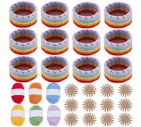 FREEBLOSS 12 Set Basket Weaving Kit Yarn Basket Making Kit Creative Woven Bowl Suitable for Kids Arts and Crafts Projects with Instriction for Easter Basket Activities